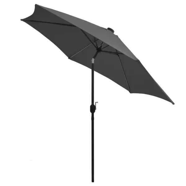 Aia päikesevari LED-valgustuse ja vändamehhanismiga, 300 cm, antratsiithall alumiiniumpost - 4