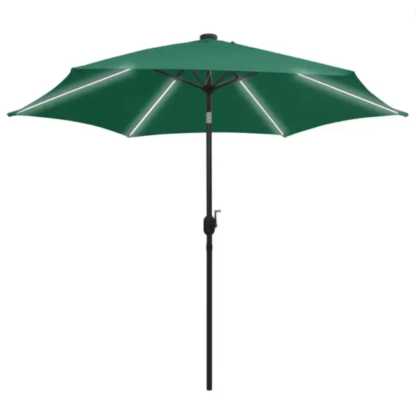 Roheline aia päikesevari LED-valgustusega, 300 cm, alumiiniumpostiga – 2