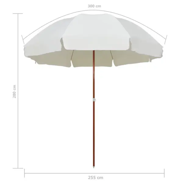 Aia päikesevari UV- ja veekindel, liivakarva, teraspostiga, 255 cm – 5