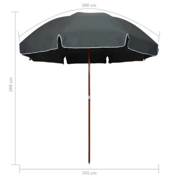 Aia päikesevari teraspostiga, antratsiithall, 255 cm - 5