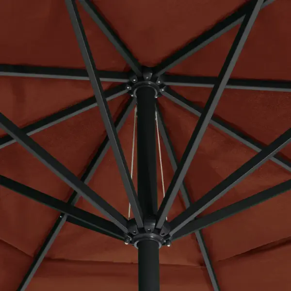 Aia päikesevari õhuventilatsiooni ja vändaga, alumiiniumpostiga, terrakota, 600 cm - 5