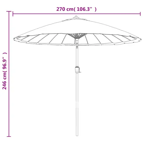 Aiapäikesevari vändasüsteemiga, alumiiniumpostiga, 270 cm, antratsiithall - 8