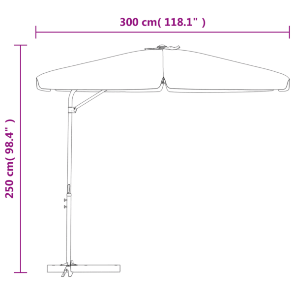 Aiapäikesevari vändamehhanismiga, liivabeež, 300 cm, teraspostiga – 8
