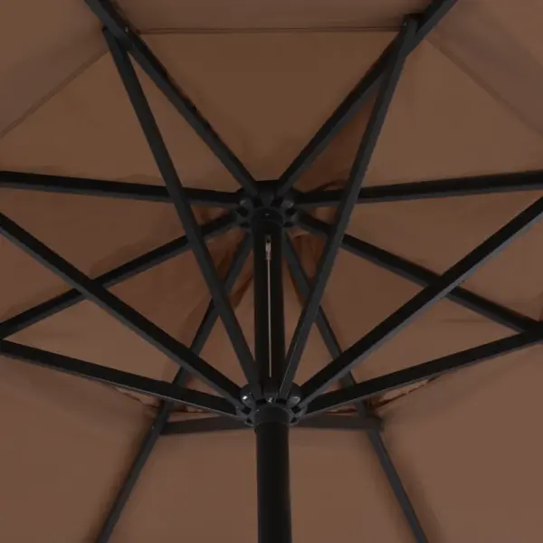 Aiapäikesevari alumiiniumpostiga ristalusel, 500 cm, pruunikashall – 3