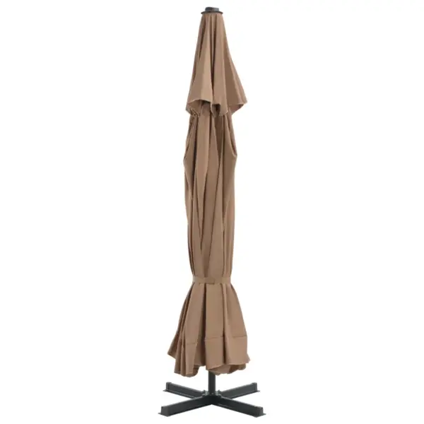 Aiapäikesevari alumiiniumpostiga ristalusel, 500 cm, pruunikashall – 4