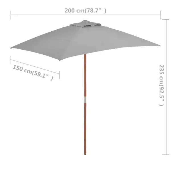 Antratsiithall ristkülikukujuline päikesevari bambus- ja lehtpuupostiga, 150 x 200 cm - 11