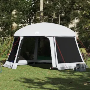 Hall basseinitelk eemaldatavate võrkkülgede ja vihmakattega, kuni 400 cm basseinile, 512 x 458 x 255 cm