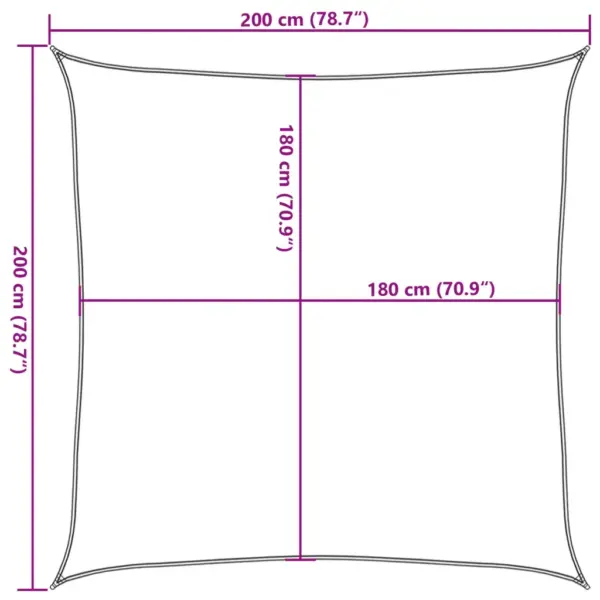 HDPE päikesepuri terrassile, kandiline, beež, 2 x 2 m – 10