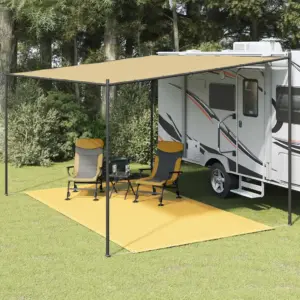 Ilmastikukindel telgivaip HDPE-st aasadega, beež, 250 x 450 cm