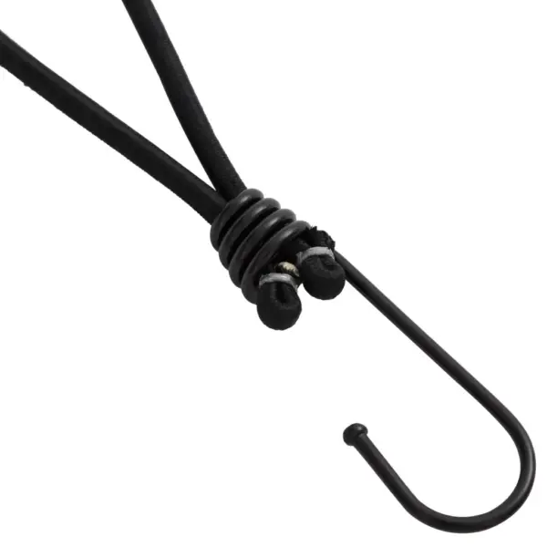 Elastsed bungee kinnitusnöörid konksuga, 25 tk, must, 17 cm, kandevõime 20 kg – 3