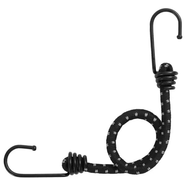 Bungee nöörid helkurribaga ja konksudega 25 tk, 38 cm, must, 50 kg – 3