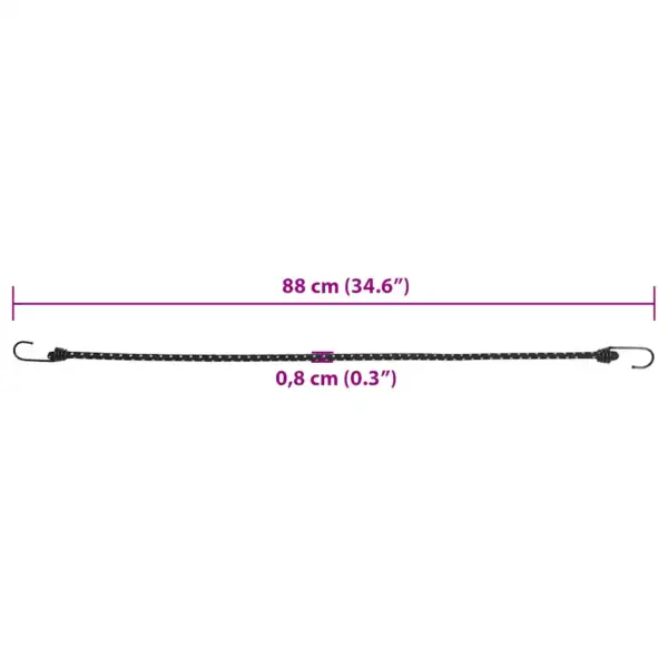 Helkurribadega bungee-nöör konksudega, 50 tk, 88 cm, kandevõime 50 kg – 7