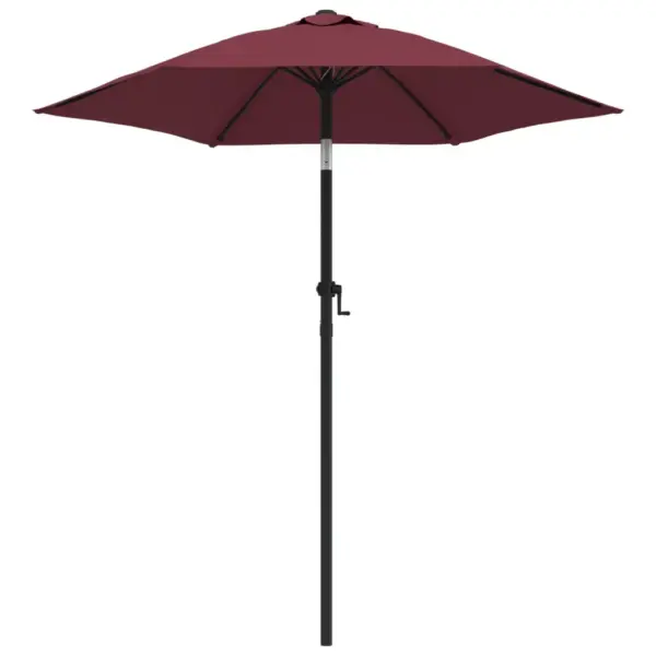 Kallutatav päikesevari vändaga, burgundiapunane, 200 cm, alumiinium – 2