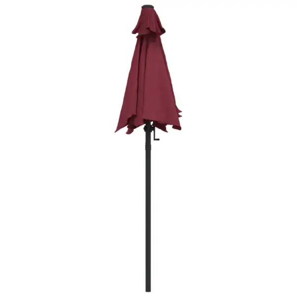 Kallutatav päikesevari vändaga, burgundiapunane, 200 cm, alumiinium – 4