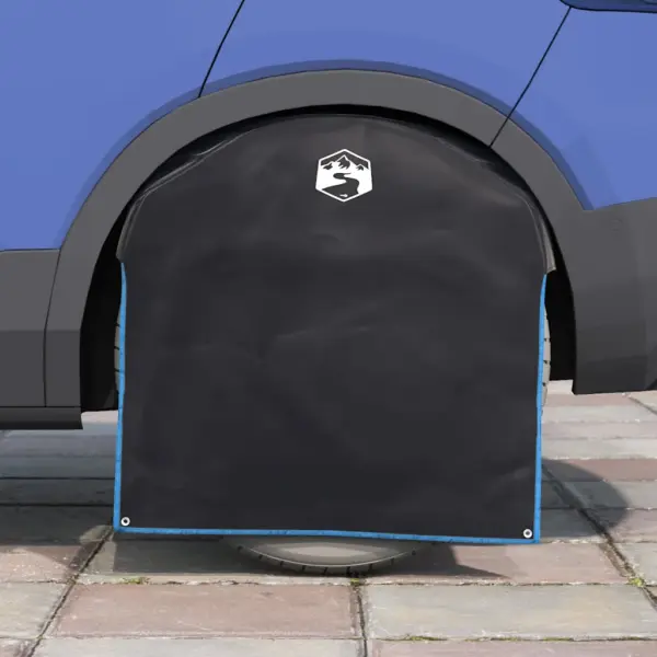 Haagissuvila ratta kaitsekate, must-sinine Oxford-kangas, 108 x 76 cm – 4