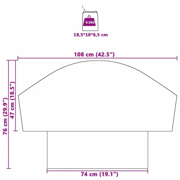 Haagissuvila ratta kaitsekate, must-sinine Oxford-kangas, 108 x 76 cm – 10