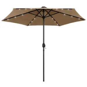 Hall aia päikesevari LED-tuledega, alumiiniumpostiga, 270 cm