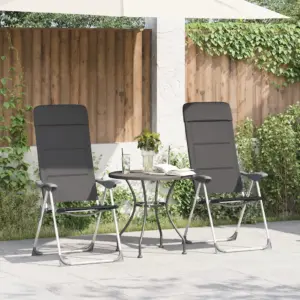 Reguleeritavad kokkupandavad matkatoolid 2 tk, hall, alumiinium, 58 x 69 x 86–111 cm