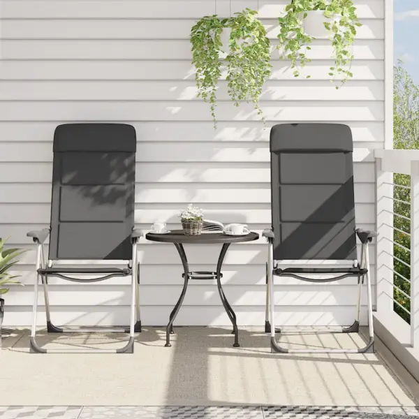 Reguleeritavad kokkupandavad matkatoolid 2 tk, hall, alumiinium, 58 x 69 x 86–111 cm - 3