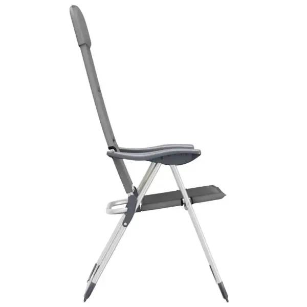 Reguleeritavad kokkupandavad matkatoolid 2 tk, hall, alumiinium, 58 x 69 x 86–111 cm - 6