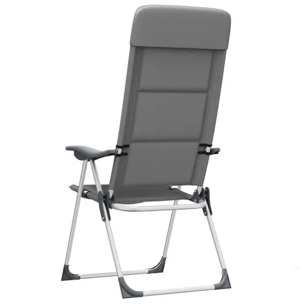 Reguleeritavad kokkupandavad matkatoolid 2 tk, hall, alumiinium, 58 x 69 x 86–111 cm - 7