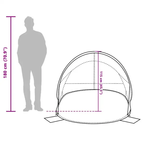 Hall pop-up rannatelk 2 inimesele, veekindel 190T polüester, 225/190 x 158 x 115 cm – 13