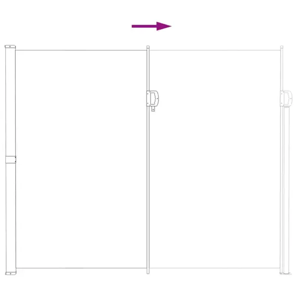 Hall sissetõmmatav külgmarkiis privaatsuseks ja tuulekaitseks, 600 x 180 cm – 6