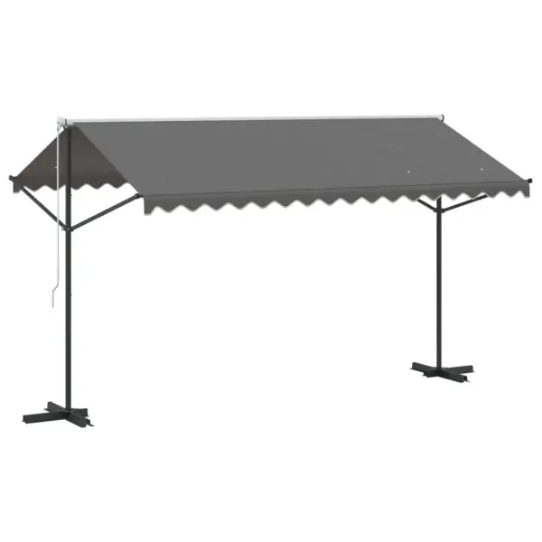 Vabaltseisev terrassivarikatus reguleeritava varjualaga, hall polüester, 4 x 3 m – 2