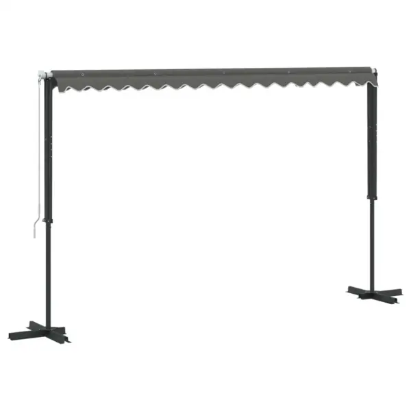 Vabaltseisev terrassivarikatus reguleeritava varjualaga, hall polüester, 4 x 3 m – 3