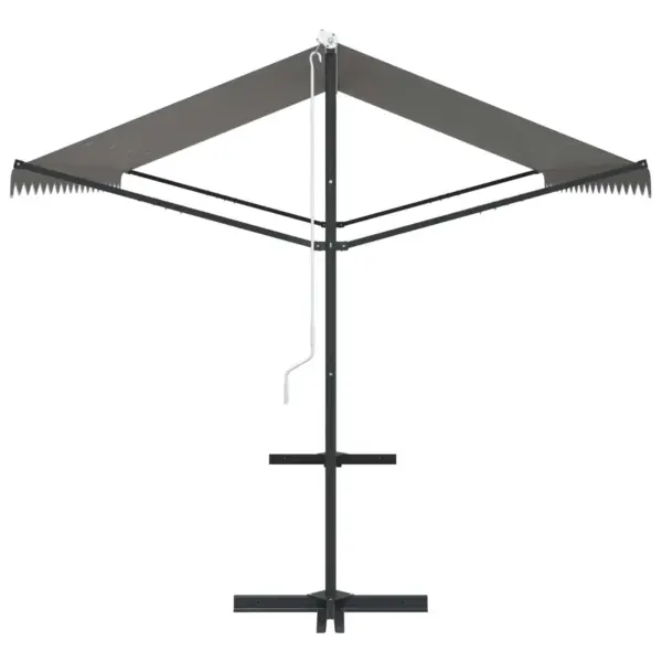 Vabaltseisev terrassivarikatus reguleeritava varjualaga, hall polüester, 4 x 3 m – 5