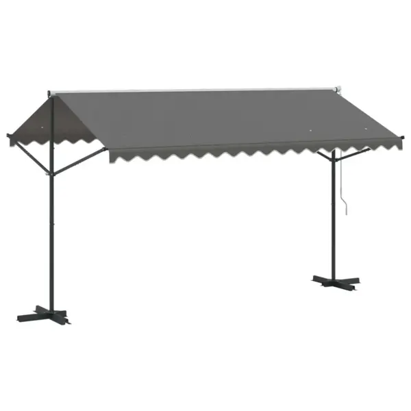 Vabaltseisev terrassivarikatus reguleeritava varjualaga, hall polüester, 4 x 3 m – 6