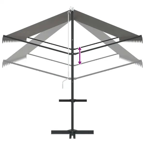 Vabaltseisev terrassivarikatus reguleeritava varjualaga, hall polüester, 4 x 3 m – 9