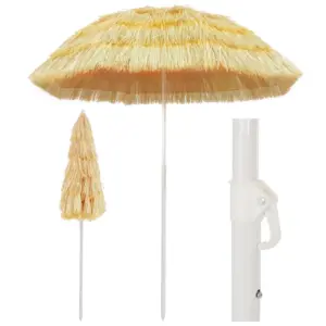 Hawaii stiilis kallutatav päikesevari, naturaalne, 160 cm