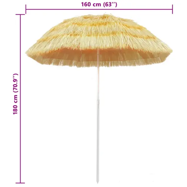 Hawaii stiilis kallutatav päikesevari, naturaalne, 160 cm – 5