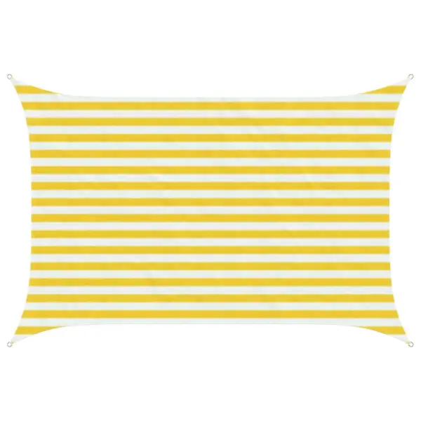 Ristkülikukujuline HDPE päikesepuri, kollane-valge, 2 x 2,5 m - 2