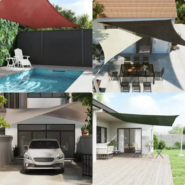 Kandiline HDPE päikesepuri 3,6 x 3,6 m, beež – 3
