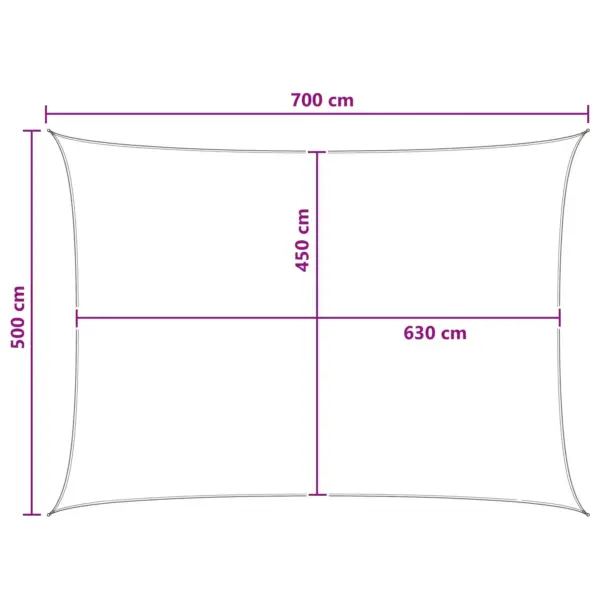 Ristkülikukujuline HDPE päikesepuri aiale ja terrassile, helehall-valge, 5 x 7 m – 8