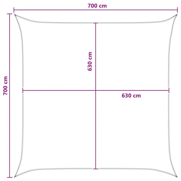 Ruudukujuline HDPE päikesepuri, helehall-valge, 7 x 7 m UV-kaitsega – 8