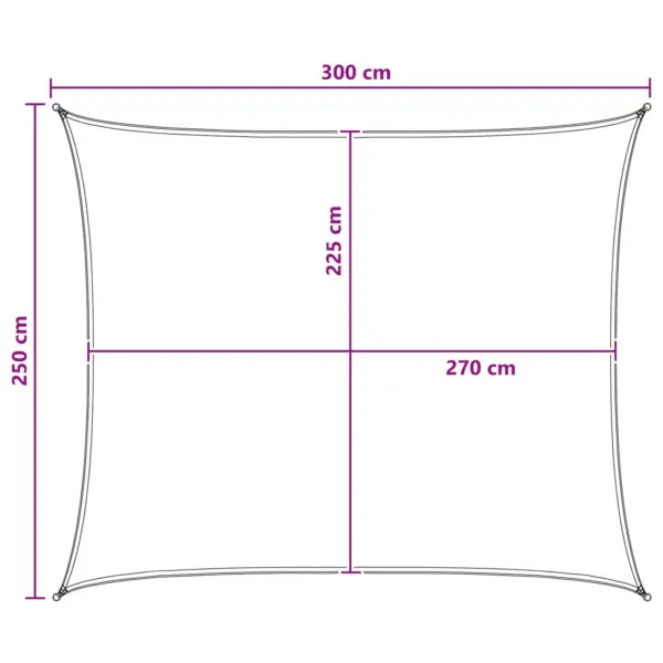 Päikesepuri aiale ja terrassile, HDPE, antratsiit-valge, ristkülik, 2,5 x 3 m - 8