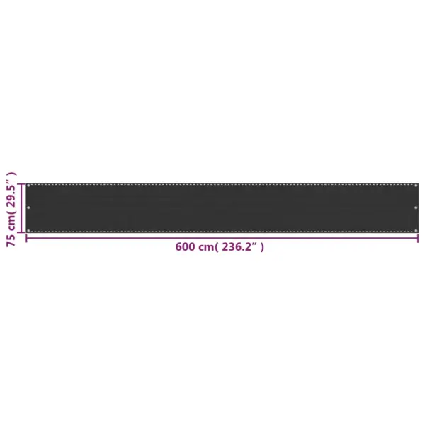HDPE rõdu privaatsuskate, antratsiithall, 75 x 600 cm – 5