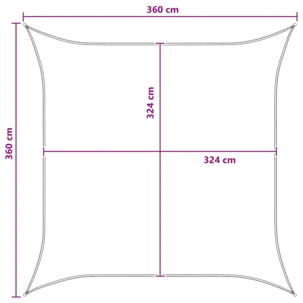 Kandiline HDPE varjupuri terrassile, antratsiit-valge, 3,6 x 3,6 m - 8