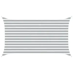 Päikesepuri helehall-valge ristkülik, 3,5 x 2 m, 100% Oxford-polüester
