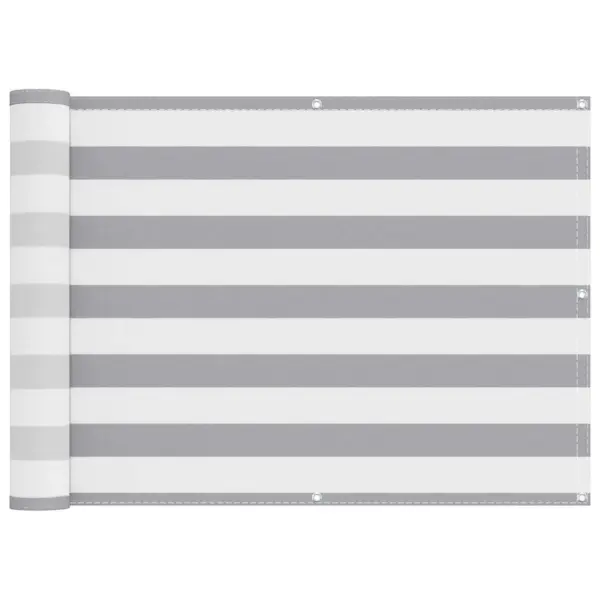 Rõdu privaatsuskate UV- ja veekindel, helehall triibuline, PU-kattega Oxford-kangas, alumiiniumöstega, 75 x 300 cm - 2