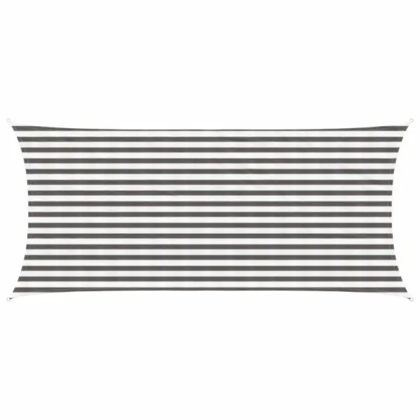 Ristkülikukujuline HDPE päikesepuri, helehall-valge, 2 x 4,5 m – 2