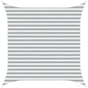 UV-kindel kandiline päikesepuri, helehall ja valge, 3 x 3 m, 100% polüester Oxford