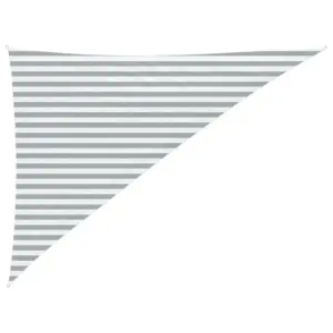 Kolmnurkne päikesepuri terrassile, helehall-valge, 3 x 4 x 5 m, 100% polüester Oxford