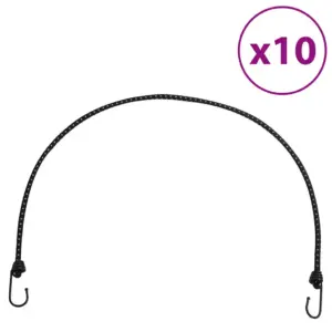 Helkuriga bungee nöörid konksudega, 10 tk, 100 cm, 50 kg