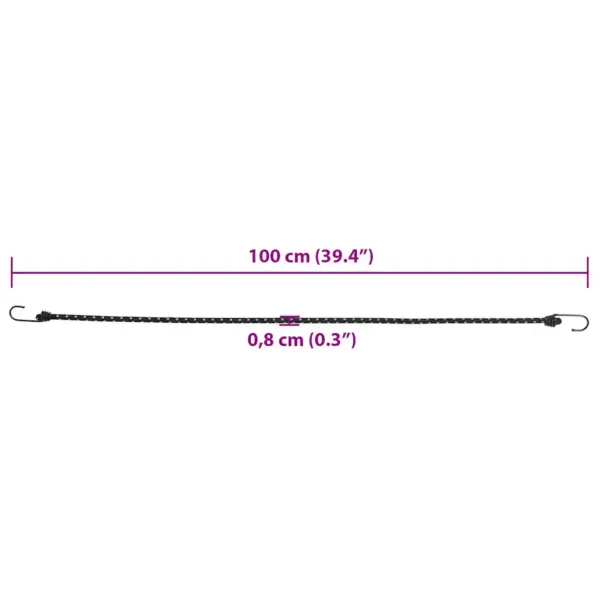 Helkuriga bungee nöörid konksudega, 10 tk, 100 cm, 50 kg – 7