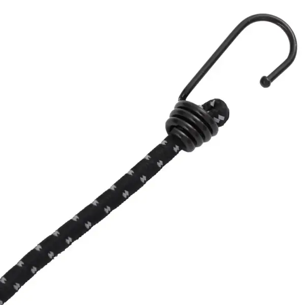 Helkurribade ja konksudega bungee nöörid, 50 tk, 59 cm, must – 5