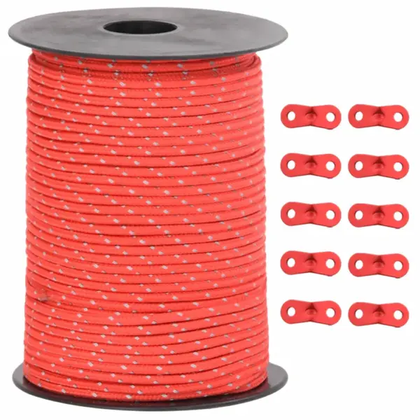 Helkuriga telginöör kinnitusaasadega, punane polüpropüleen, 50 m, 3 mm - 2